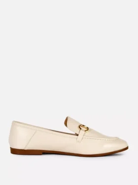 Mocasines de imitación de cuero con detalle de bocado