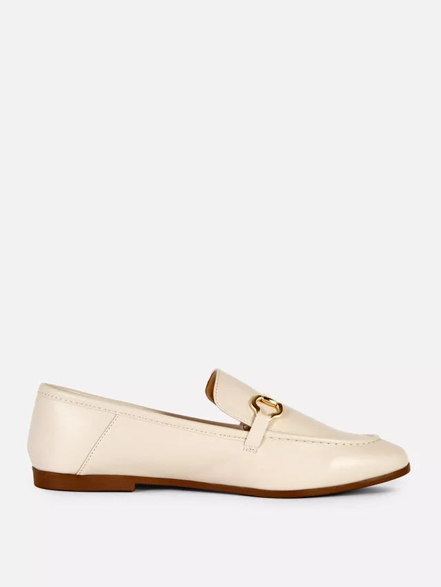Mocasines de imitación de cuero con detalle de bocado