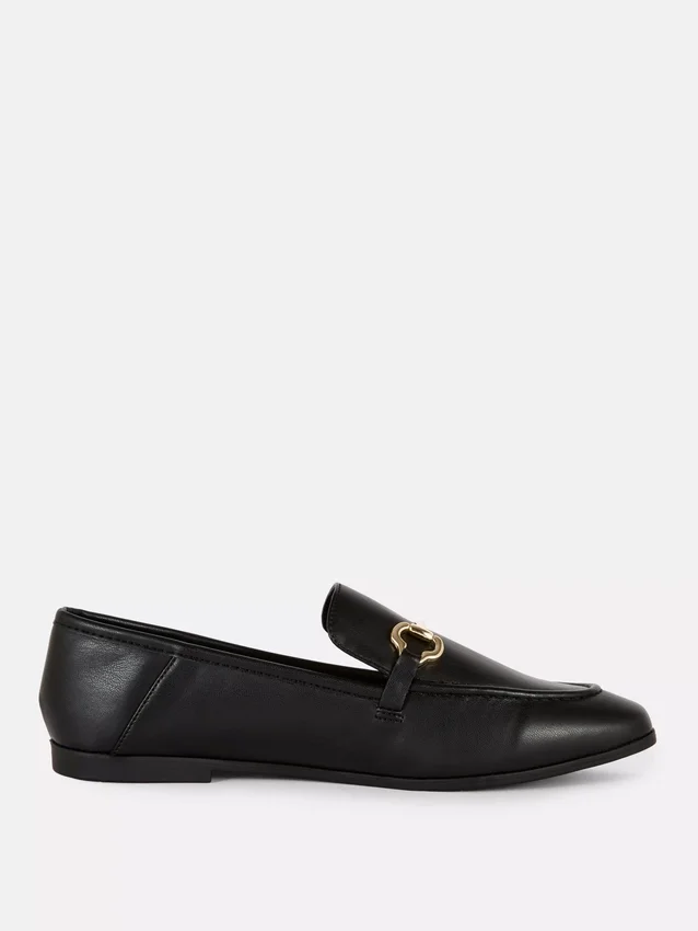 Mocasines de imitación de cuero con detalle de bocado