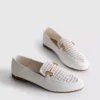 Mocasines de imitación de cuero con diseño de bocado de cabestro cortado con láser
