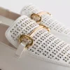 Mocasines de imitación de cuero con diseño de bocado de cabestro cortado con láser