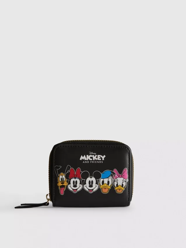 Monedero pequeño de imitación de cuero de Mickey y sus amigos de Disney