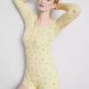 Mono de dormir acanalado con estampado floral