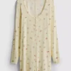 Mono de dormir acanalado con estampado floral