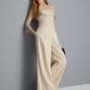 Pantalones anchos plisados con textura