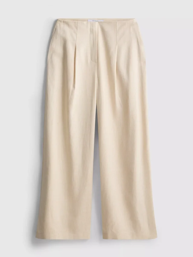 Pantalones anchos plisados con textura