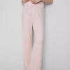 Pantalones arrugados de pierna recta con cordón