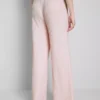 Pantalones arrugados de pierna recta con cordón