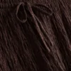Pantalones arrugados de pierna recta con cordón