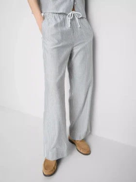 Pantalones con cordón y rayas Oxford