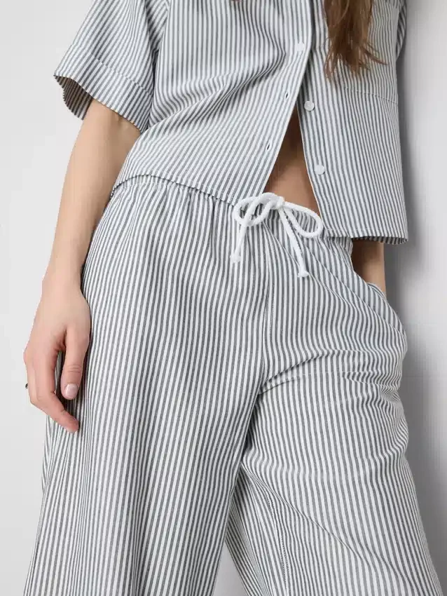 Pantalones con cordón y rayas Oxford