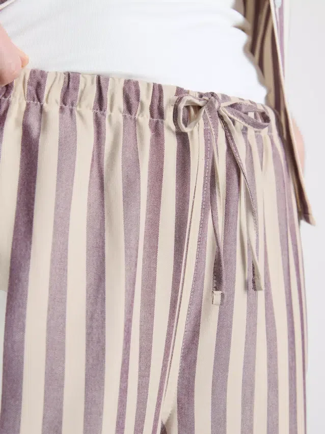 Pantalones con cordón y rayas Oxford