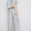 Pantalones con cordón y rayas Oxford