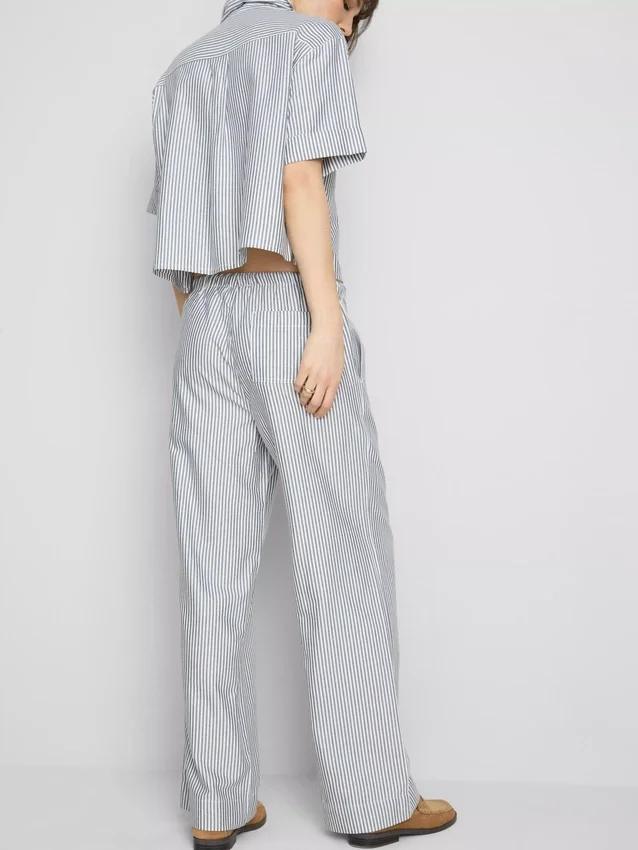 Pantalones con cordón y rayas Oxford