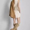Pantalones cortos a rayas de mezcla de algodón