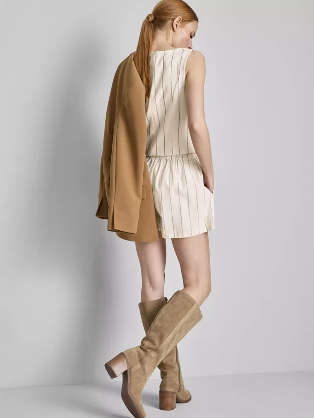 Pantalones cortos a rayas de mezcla de algodón