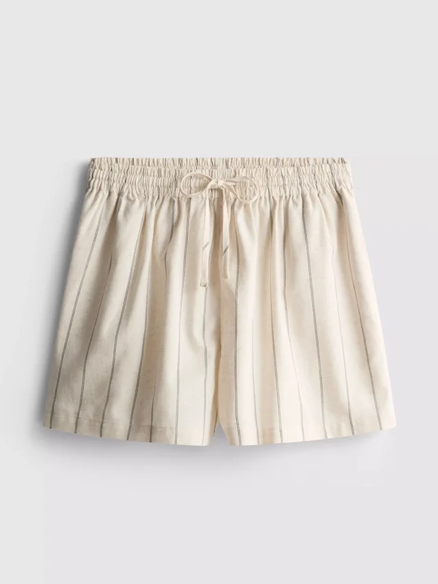 Pantalones cortos a rayas de mezcla de algodón