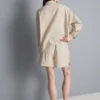 Pantalones cortos a rayas de popelín de algodón