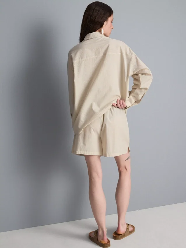 Pantalones cortos a rayas de popelín de algodón