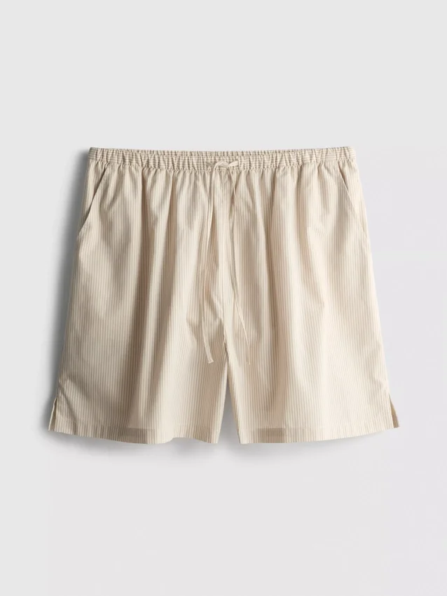 Pantalones cortos a rayas de popelín de algodón