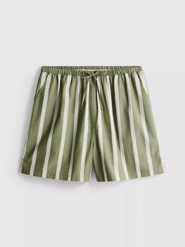 Pantalones cortos a rayas de popelín de algodón