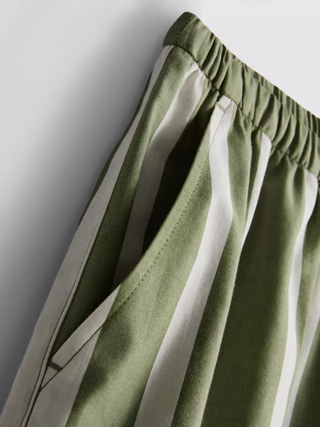 Pantalones cortos a rayas de popelín de algodón