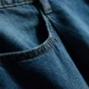 Pantalones cortos acampanados plisados de mezclilla con alto contenido de algodón
