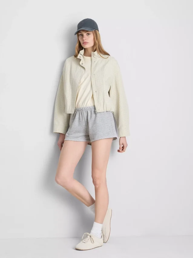 Pantalones cortos ajustados de jersey con alto contenido de algodón