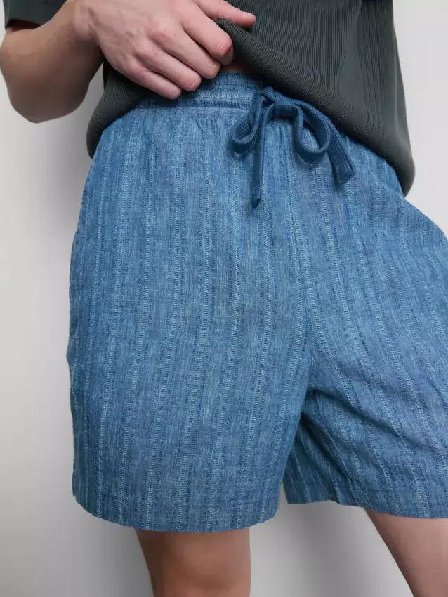 Pantalones cortos con cintura de cordón texturizada
