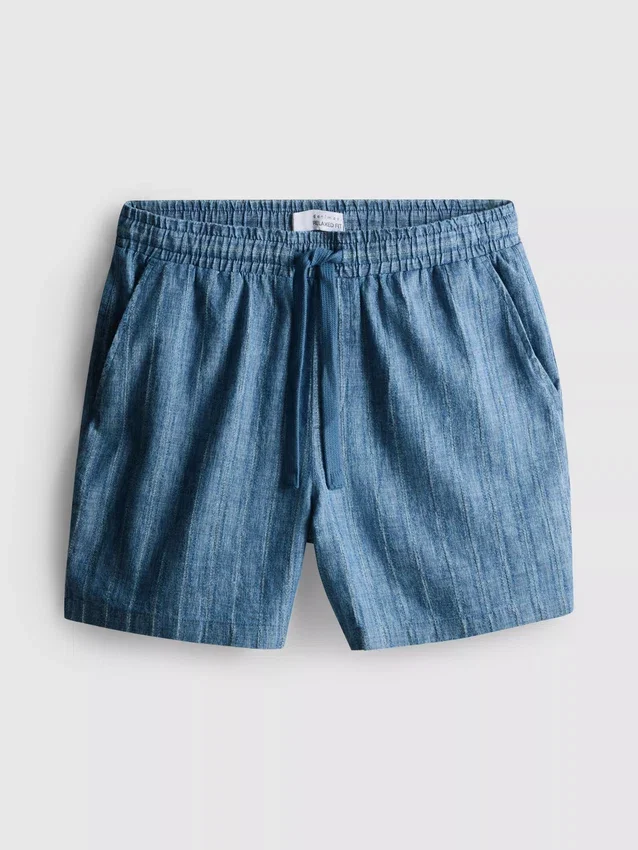 Pantalones cortos con cintura de cordón texturizada