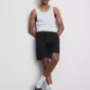 Pantalones cortos con cordón de mezcla de lino