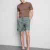 Pantalones cortos con cordón de mezcla de lino