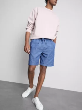 Pantalones cortos con cordón de mezcla de lino