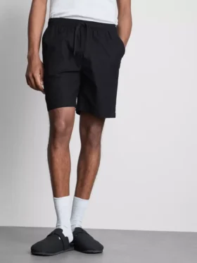 Pantalones cortos con cordón de mezcla de lino