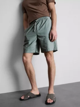 Pantalones cortos con cordón de mezcla de lino