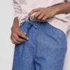 Pantalones cortos con cordón de mezcla de lino