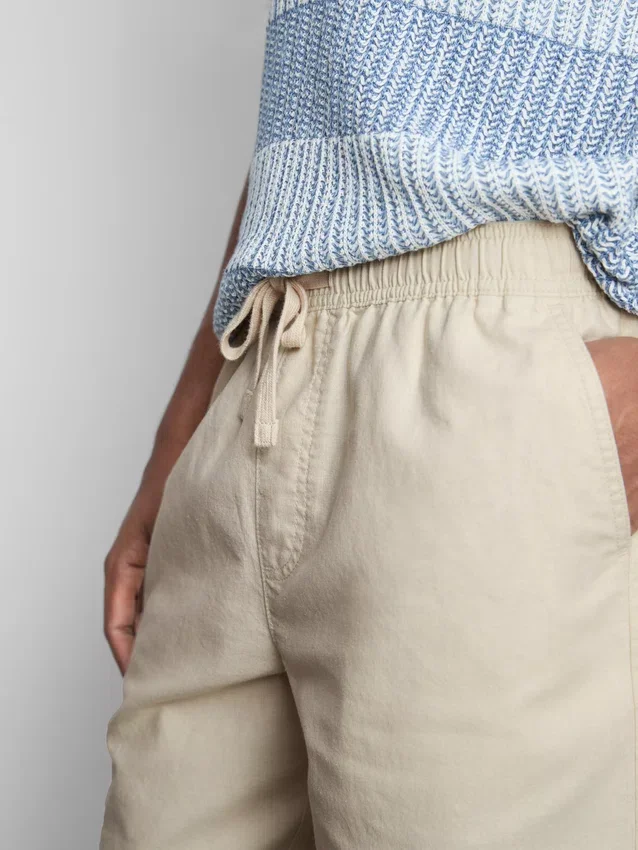 Pantalones cortos con cordón de mezcla de lino