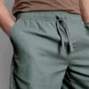 Pantalones cortos con cordón de mezcla de lino