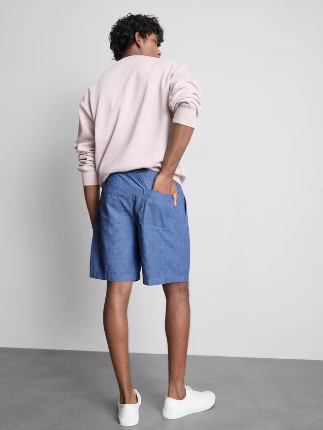 Pantalones cortos con cordón de mezcla de lino
