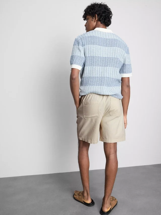 Pantalones cortos con cordón de mezcla de lino
