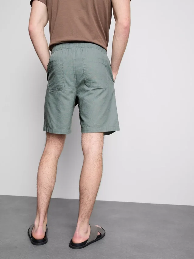 Pantalones cortos con cordón de mezcla de lino