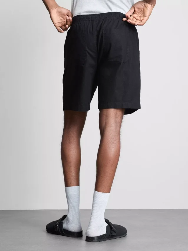 Pantalones cortos con cordón de mezcla de lino
