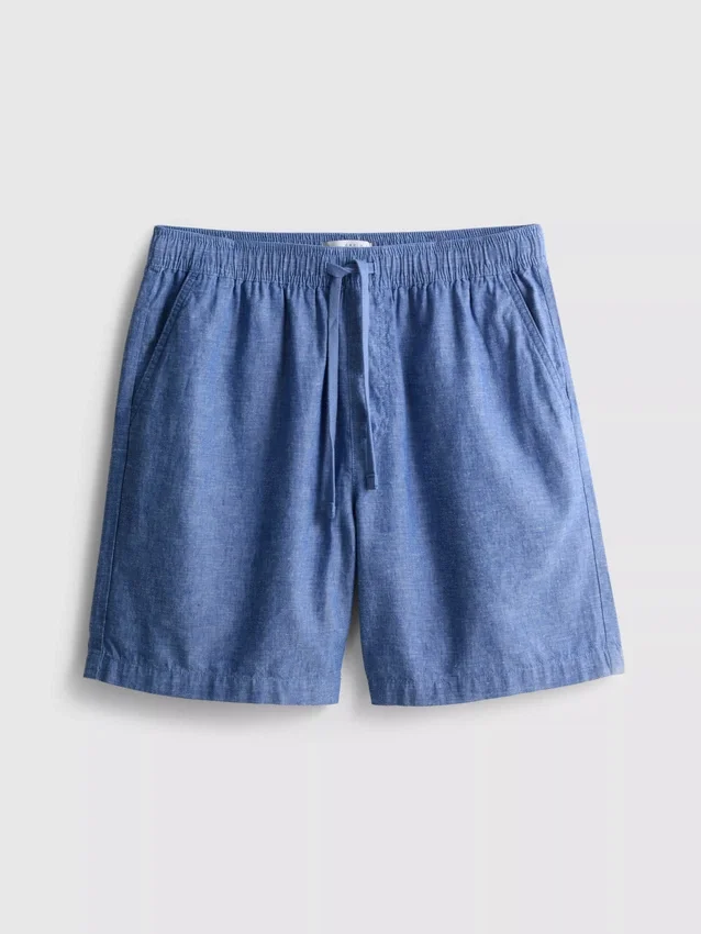 Pantalones cortos con cordón de mezcla de lino