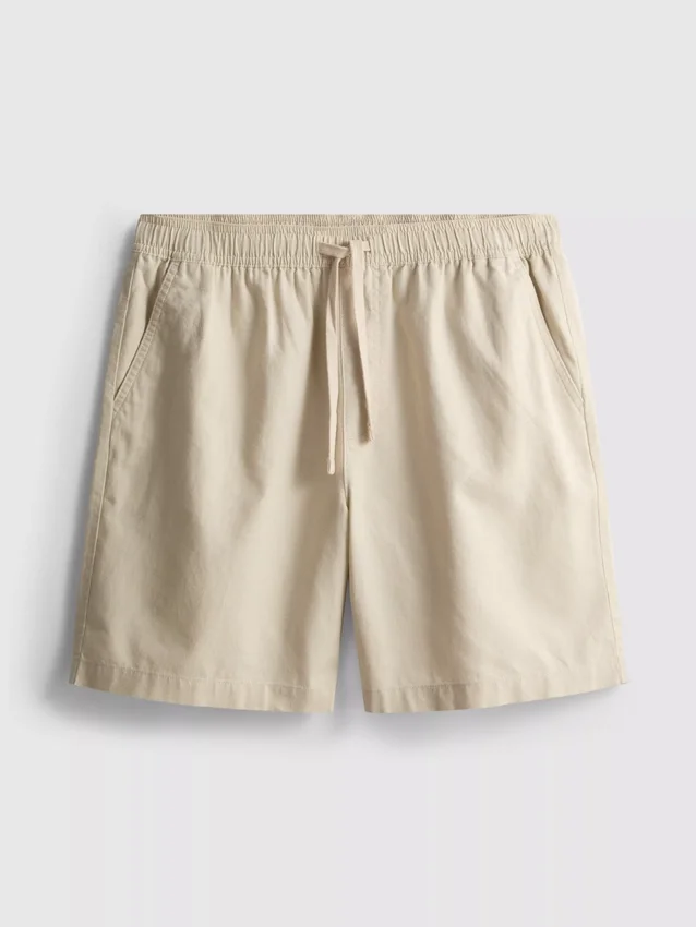 Pantalones cortos con cordón de mezcla de lino