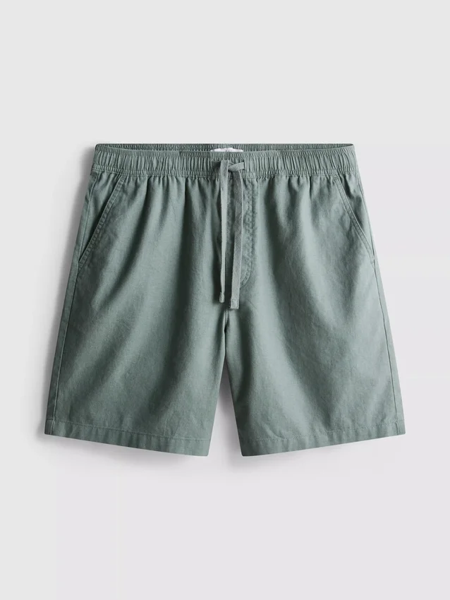 Pantalones cortos con cordón de mezcla de lino