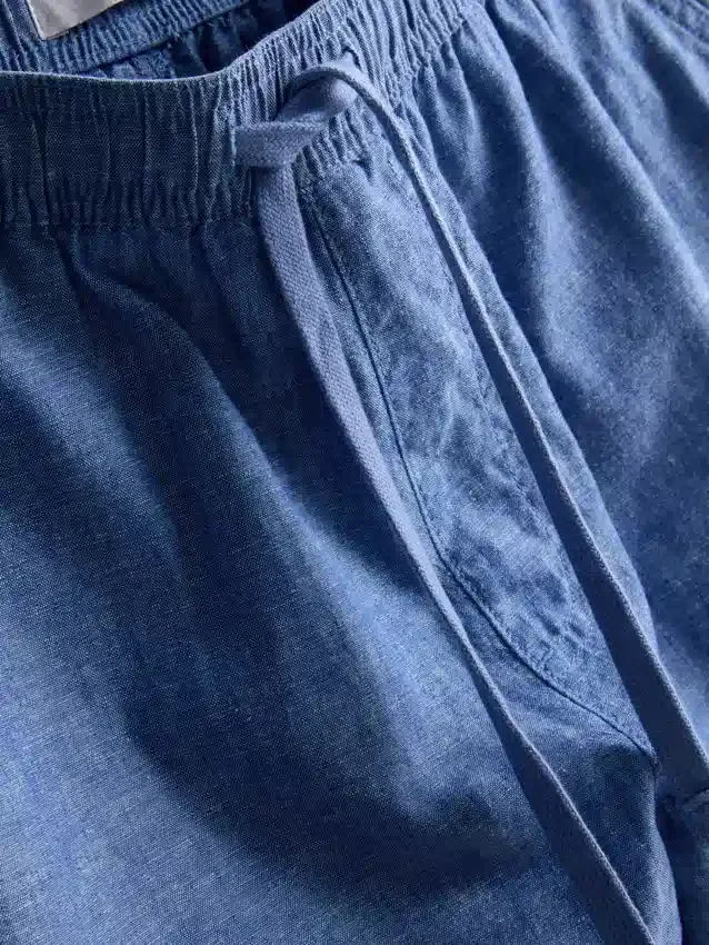 Pantalones cortos con cordón de mezcla de lino