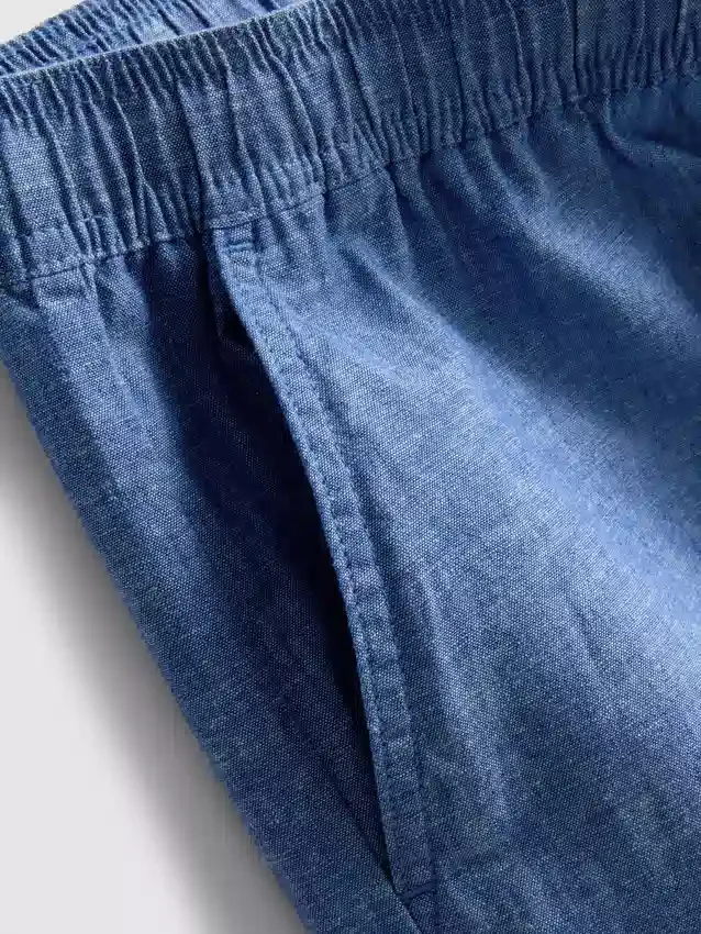 Pantalones cortos con cordón de mezcla de lino