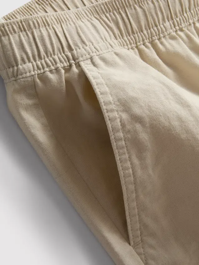Pantalones cortos con cordón de mezcla de lino