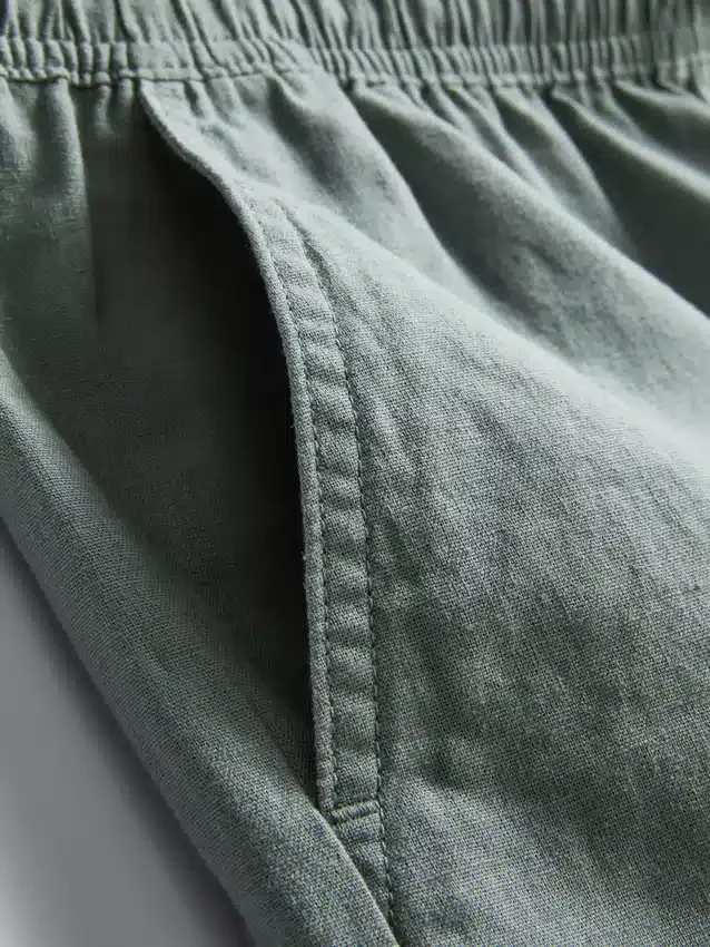Pantalones cortos con cordón de mezcla de lino