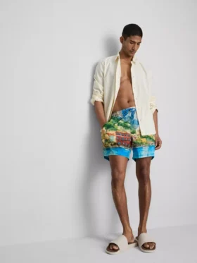 Pantalones cortos con estampado panorámico